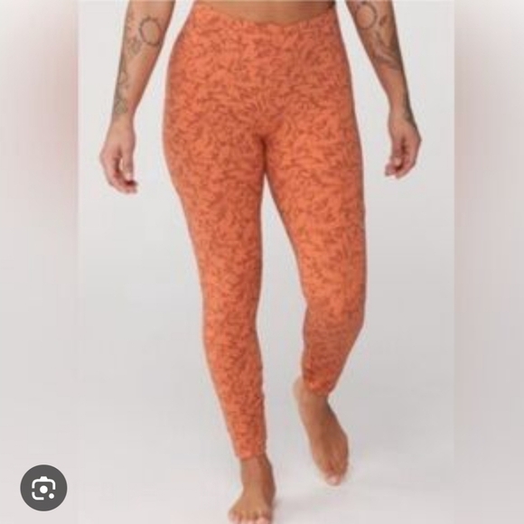REI CoOp Take Your Time 7/8 Leggings Size Large Orange Super Soft Side Pockets - Picture 2 of 11